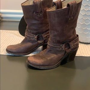Frye cowboy boots with round toe